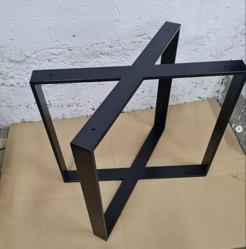 Metal part painted in black